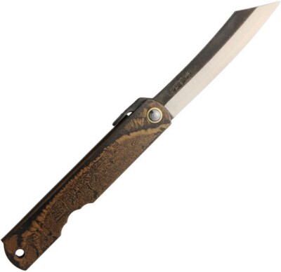 Higonokami HIGOC2B Black/Brown Iron Blue Paper Steel Folding Knife