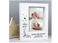 Personalised Baby To The Moon and Back 7 x 5 Box Photo Frame - Brand New