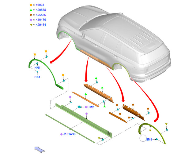 2020-2025 Lincoln Aviator Molding Door - Right Front Outside