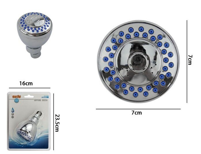Soffione Doccia Rotondo 7cm Ugelli Fori Bagno Miscelatore 69278 dfh