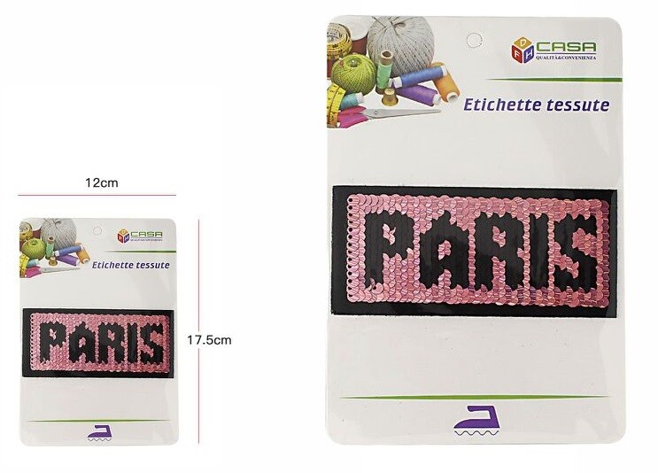 Toppa Patch In Tessuto Abbigliamento Ricamata Fantasia Paris 10cm dfh