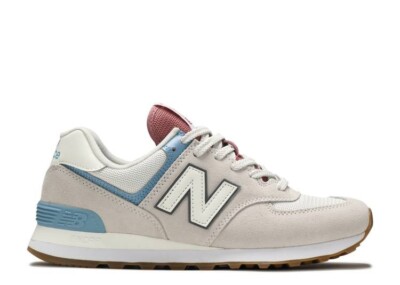 New Balance Men's ML574ERF Essentials Sneaker Grey/White/Light Blue Sz 12, 13
