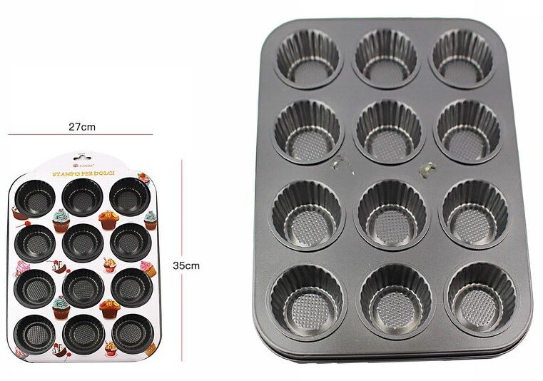 Stampo Teglia Vassoio Antiaderente 12 Muffin Cupcake Dolci Budino 59940 dfh