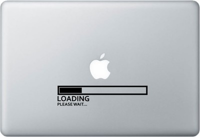 loading please wait - mac apple logo cover laptop vinyl decal