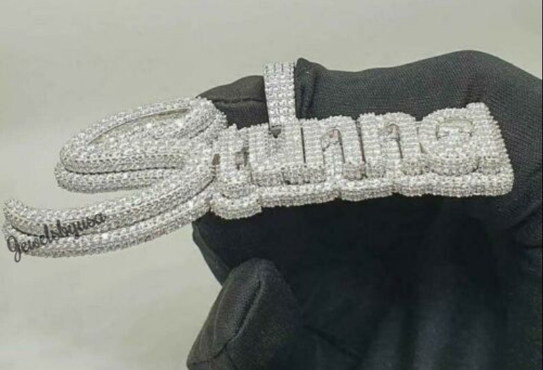 Pre-owned Nsg Customized "stunna" Name Pendant 3.12ct Genuine Moissanite 925 Silver Free Stud In White