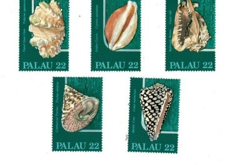 Palau 1986 - Sea Shells - Set of 5 Stamps - Scott #104-8 - MNH