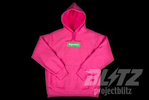 Pre-owned Supreme Fw17  Box Logo Hooded Sweatshirt Hoodie Pink Size S Small 2017