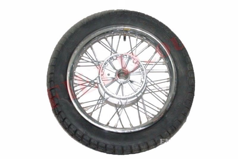 New Complete Chrome 16 Inch 36 Holes Wheel Rim With Tyre Tube For Jawa  