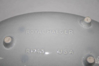 Royal Haeger USA Blue Sponge R-1745 / 46 Console Bowl & Candle Holders  #1801
