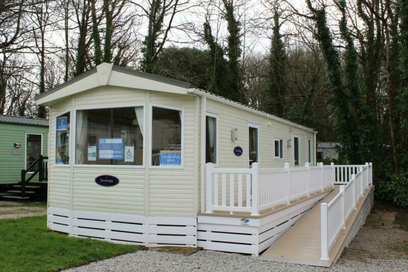 Wheelchair friendly static caravan with decked ramp for sale Cornwall