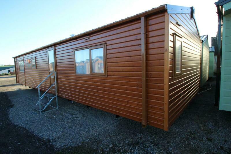 Pinewood Lodge 40x13 2 Bed Log Cabin Mobile Home Annex