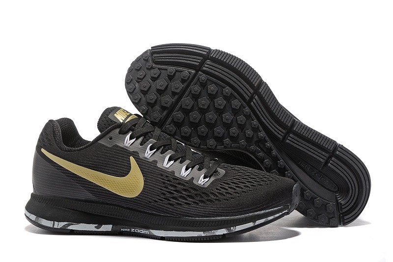 NIKE AIR ZOOM PEGASUS 34 MEN'S RUNNING SHOE UK Size 8.5 Black Gold | in Cambridge