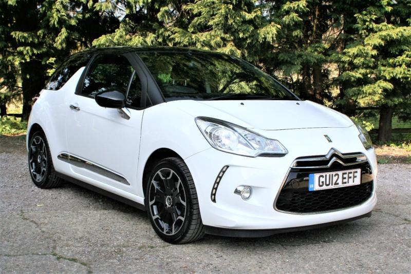2012 CITROEN DS3 1.6 PETROL DSTYLE + WHITE WITH A BLACK ROOF.ONLY 34000