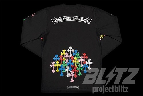 Pre-owned Chrome Hearts Multi Color Cross L/s T-shirt Long Sleeve Black L Large