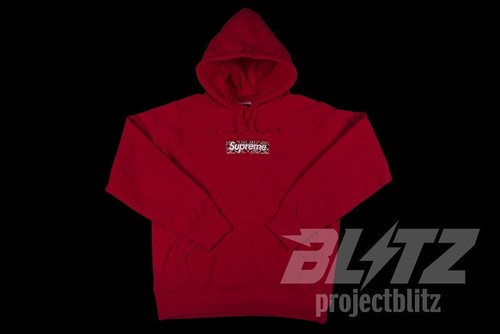 Pre-owned Supreme Fw19  Bandana Box Logo Hooded Sweatshirt Hoodie Red Size M Medium 2019