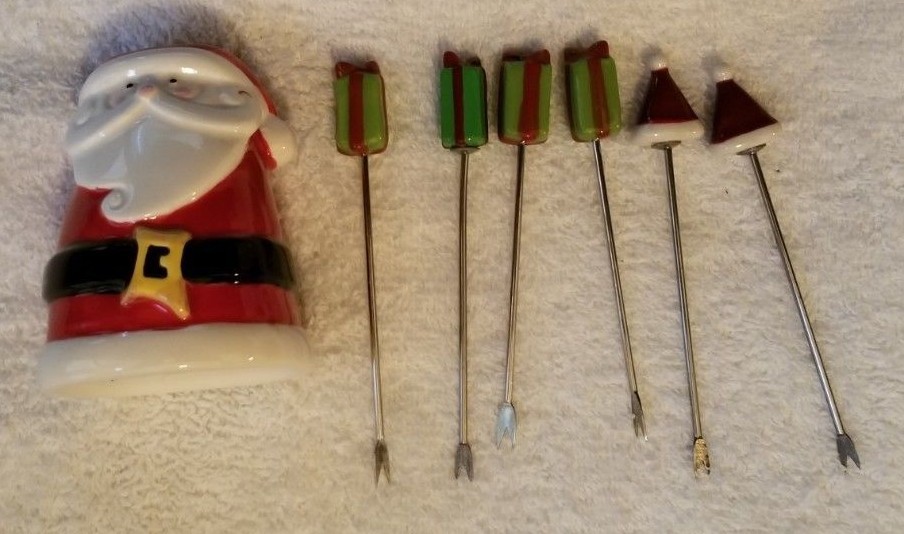 Grassland Roads Christmas Santa Appetizer Picks - Set of 6 Picks