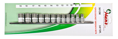 HANSTOOLS 3/8" Steckschlüsselsatz 6-kant auf Steckleiste durchgehend 8 - 19mm