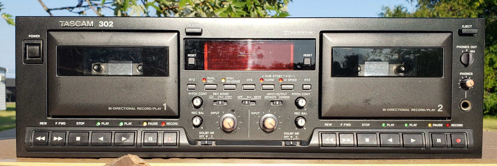 Tascam 302 Dual Cassette Player Recorder Bidirectional