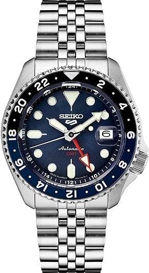 Pre-owned Seiko 5 Sports Skx Sports Style Gmt Series Automatic 42.5mm Blue Dial Watch
