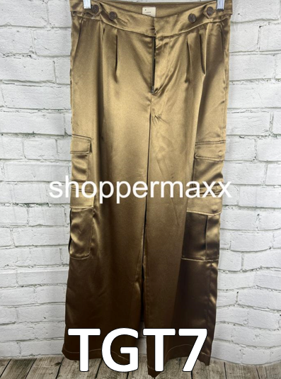 Women's High-Rise Satin Cargo Pants - A New Day, Brown, Size 6