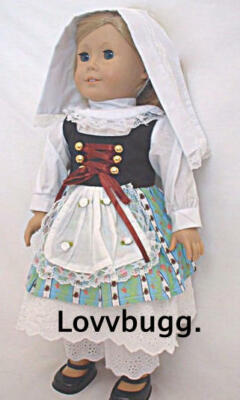 Kirsten LB Swedish St Lucia Gown for American Girl 18" Doll Clothes FREESHIPADDS
