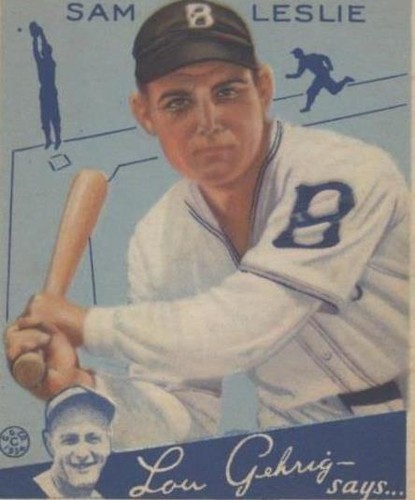 1934 Goudey Big League Chewing Gum - Sam Leslie #49