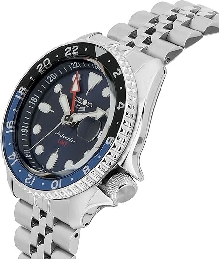 Pre-owned Seiko 5 Sports Skx Sports Style Gmt Series Automatic 42.5mm Blue Dial Watch