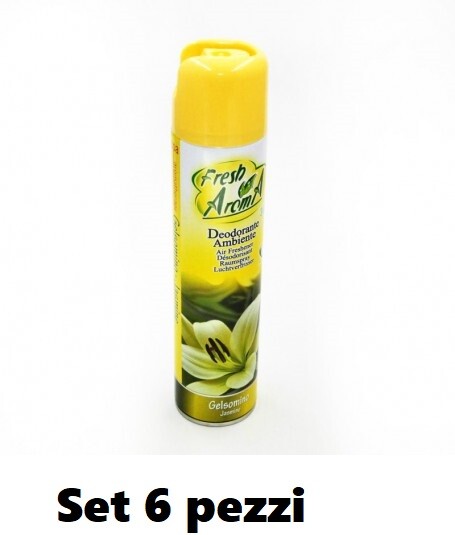 Set 6 Pz Deodorante Per Ambiente Spray Profumo Casa Fresco 300ml Gelsomino sus