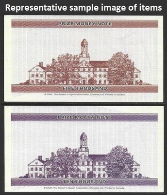 Reader's Digest 2002 Canada Sweepstakes advertising Notes $5000, $10000 Coupon