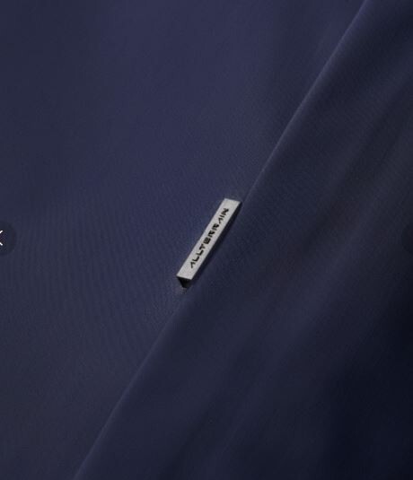 Pre-owned Descente Allterrain Mens' Size Large Navy Sun Shield Hard Shell Bal Collar Coat In Blue