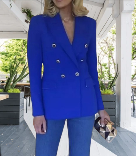 ZARA スーツ EUR 52 ブルー系 ZARA TAILORED DOUBLE-BREASTED BLAZER BLUISH NEW SS24 sz XS