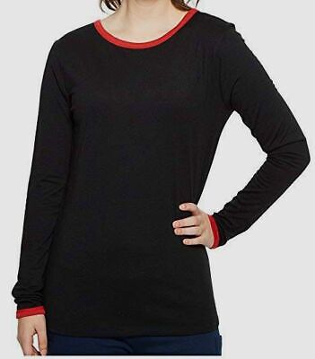 $35 4Ward Clothing Women's Black Reversible Long Sleeve Jersey Top Size Small