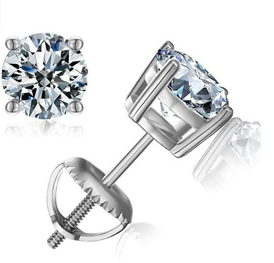 TATIANA☆[Silver925]Moissanite 1Carat Earring Solid 925 Silver Moissanite Stud Earrings 1.0ct D Color VVS1