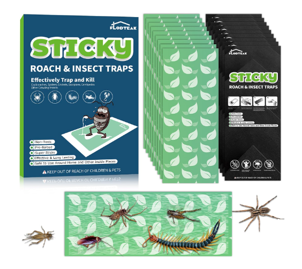 Sticky Roach Traps, Insect Glue Traps, for Bug, Ant, Scorpion 30 Pack, Non-Toxic