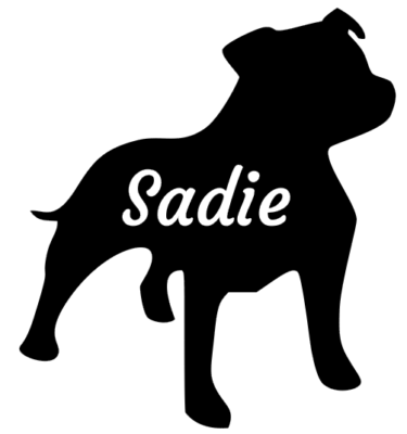 Large Personalised Name Staffy Staffordshire Bull Terrier Dog Sticker