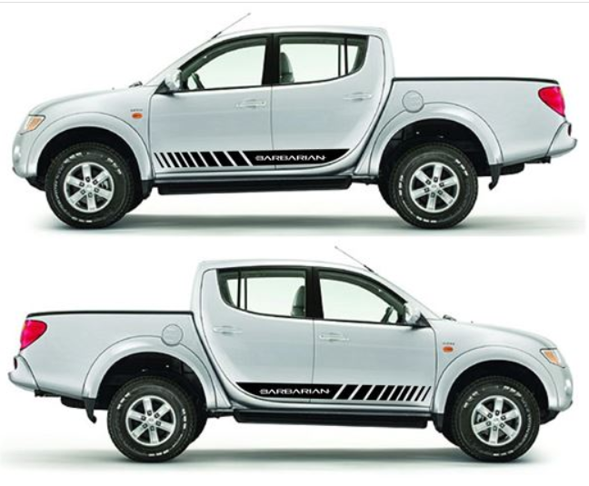 Mitsubishi Triton L200 Side Stripes Graphics Both Sides Ute Barbarian