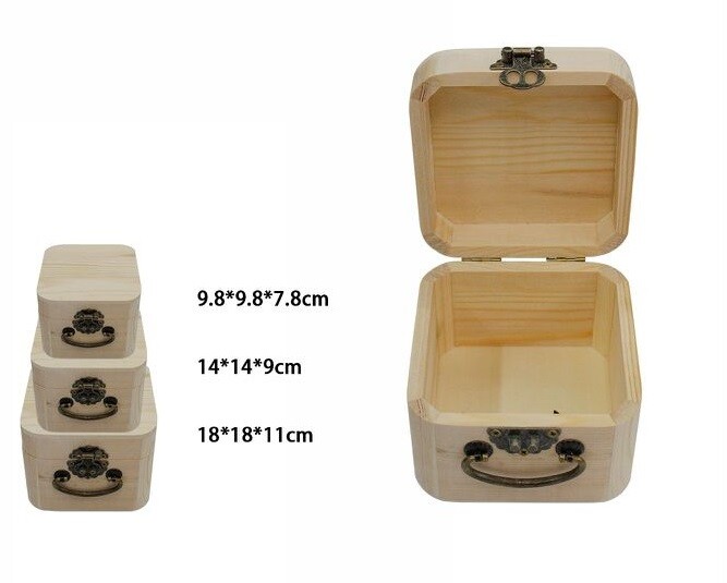 3 Scatole In Legno Decoupage Tris Matrioska Scatola Cofanetto Ly-3005A dfh