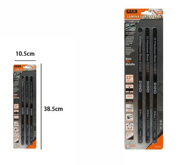 Confezione 3 Lame Per Seghetto Ferro 30cm dfh