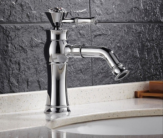 Miscelatore Rubinetto Monocomando Lavabo Lavandino Bagno Basso Gemme Cromato dfh