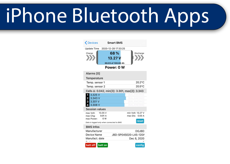 Smart BMS 12V 4S 120A Lithium Lifepo4 Battery System w/Bluetooth US Stock 4S12V