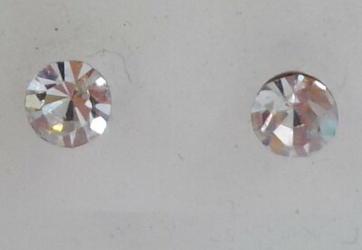 BARELY THERE ROUND POST STUD CLEAR SPARKLE EARRINGS SILVER COLOR BACKING NWOT
