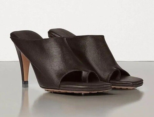 Pre-owned Bottega Veneta $920  Leather Mules With High Vamp Brown Shoes 7.5 Us 618760