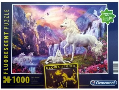 Clementoni Fluorescent Puzzle Unicorn Glow Up at Night Animal Puzzle