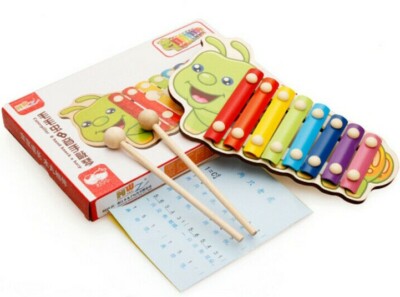 Kids Piano Music Toys Knock 8 Note Xylophone Wooden Toddler Educational Learning