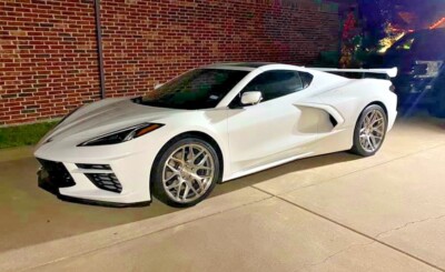 19  20  MRR FS01 GLOSS SILVER  19x8.5 / 20x11 WHEELS RIMS FIT CHEVY CORVETTE C8