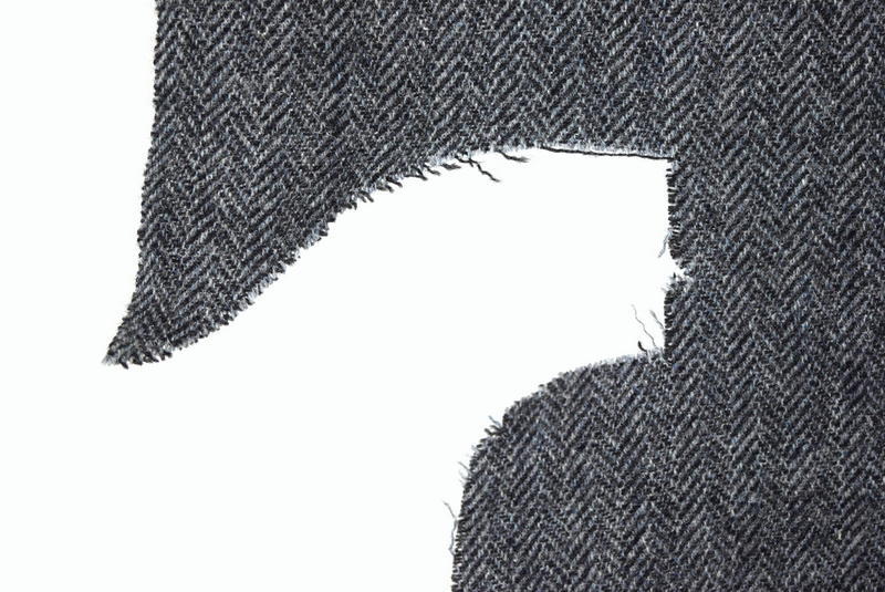 Vtg Charcoal Herringbone Wool Woven Sewing Fabric Craft Medium Weight 30