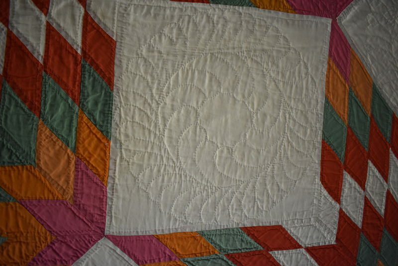 Antique Broken Star Quilt With Satellites, Queen Size #18528
