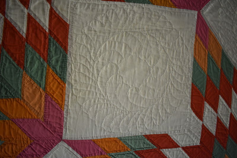 Antique Broken Star Quilt With Satellites, Queen Size #18528