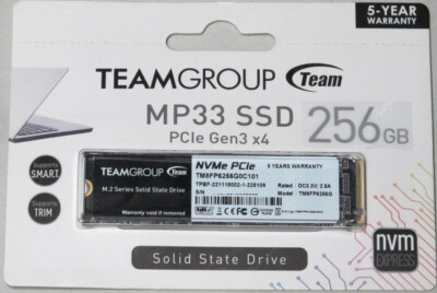 TEAMGROUP MP33 256GB SLC Cache 3D NAND TLC NVMe 1.3 PCIe Gen3x4 M.2 2280