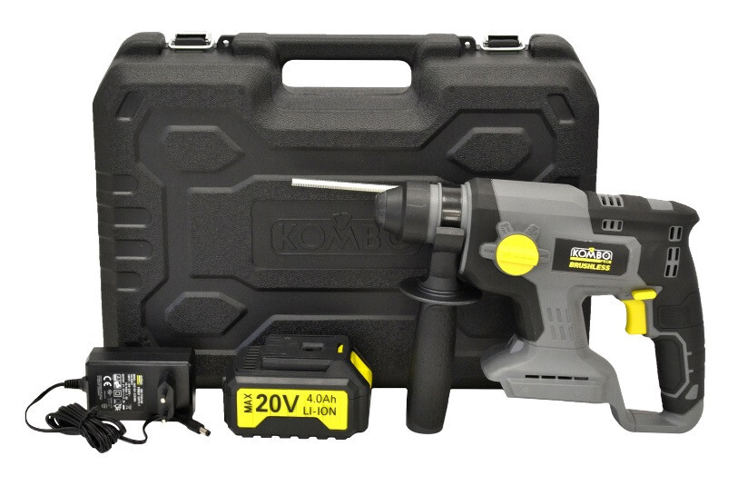 MARTELLO TASSELLATORE A BATTERIA 20V 4,0 Ah SDS PLUS BRUSHLESS KOMBO PRO